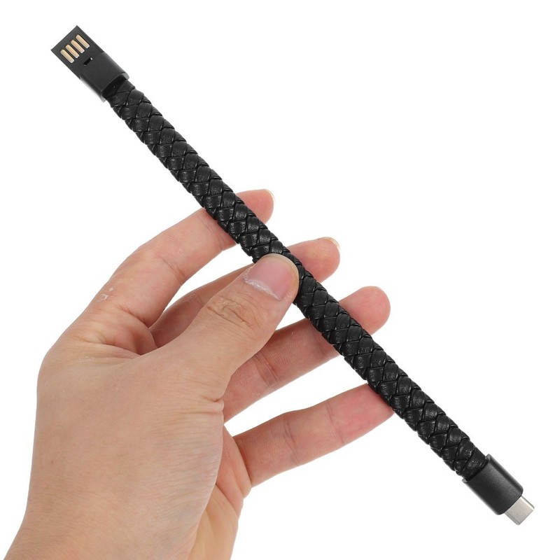USB C Charging Cable with Braided Wrist Strap Stylish and Portable Black gallery
