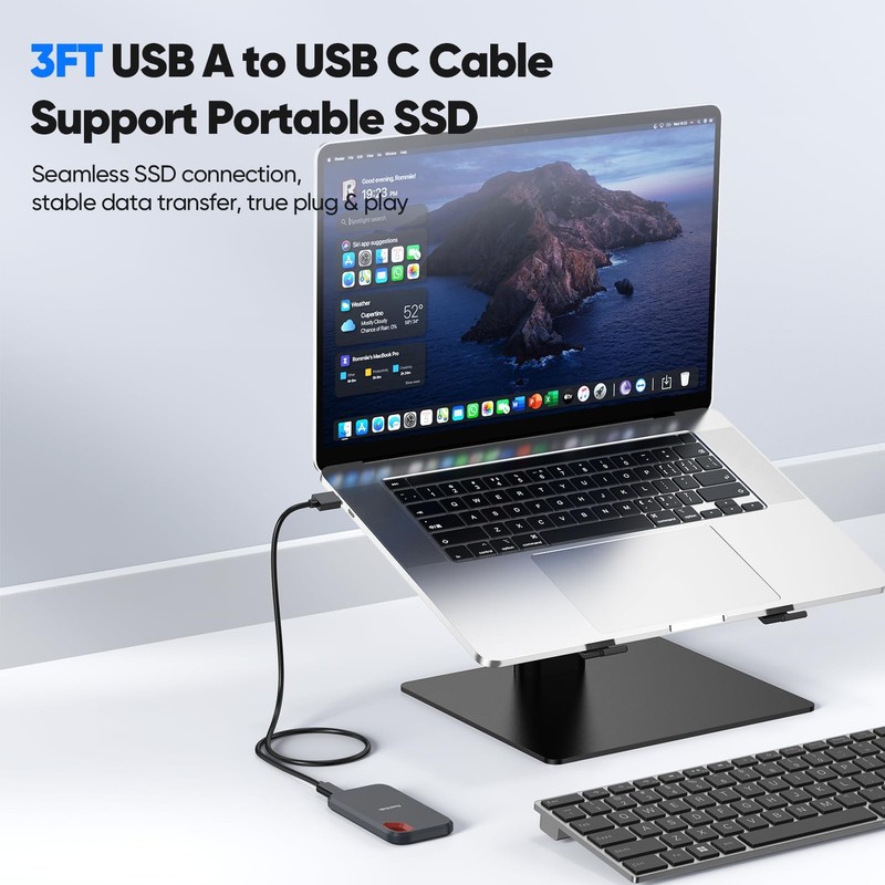 Data Transfer Cable USB to Type C 3ft 2 Pack, 10Gbps USB C 3.2 Gen 2 High Spe... gallery