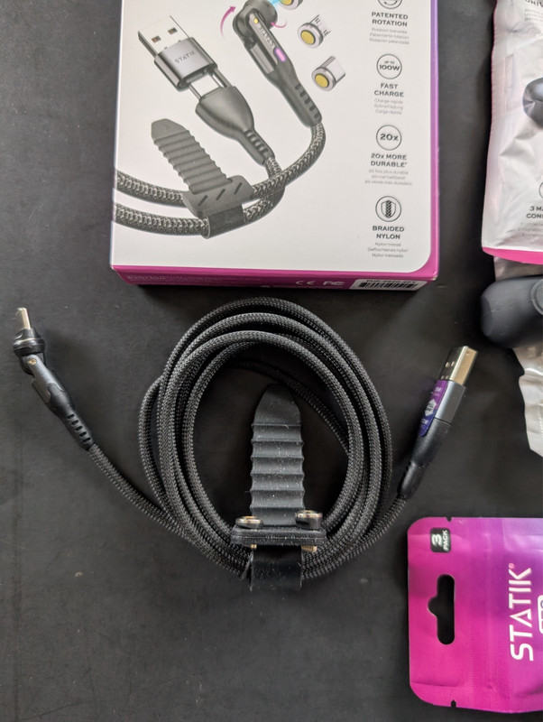 STATIK LOT 360 Pro Universal Magnetic Rotating Charging Cable,2 Snap Charge Bank gallery