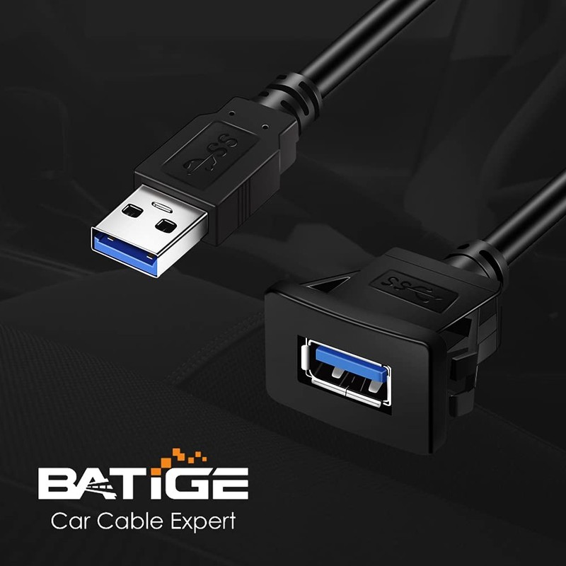 5 Pack 3ft Square USB 3.0 Panel Flush Mount Extension Car Dashboard Cord gallery
