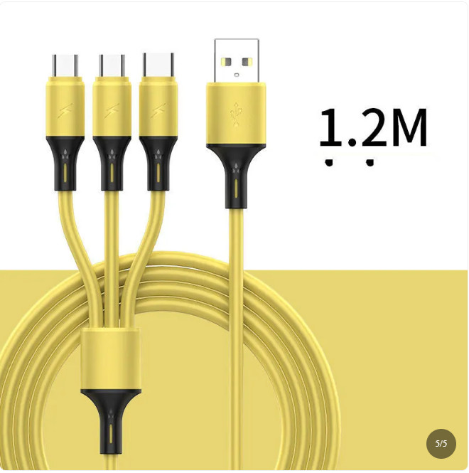 3 in 1 Fast Charging Cable Multi USB Cord Type C Micro iPhone Durable gallery