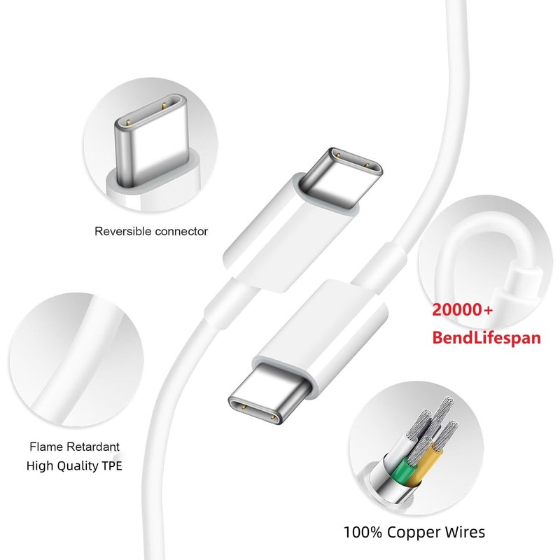 15ft USB-C Cable 60W Fast Charge, 2 Pack for MacBook/iPad/iPhone/Samsung/Switch gallery
