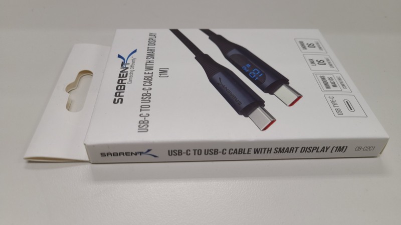 SABRENT USB-C to USB-C Charging Cable w/ Smart Display, 1M/3.3FT Long, Brand New gallery