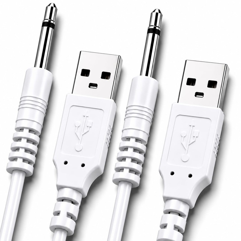 VibeMax (2 Pack) Massager Charger – Fast Charging USB Cable | 2.5mm DC Charger C