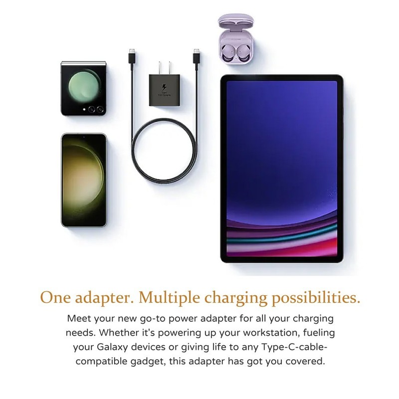 Original Samsung 25W PD Power Adapter with USB C Cable【T2510】for Z Fold7/Flip7 gallery