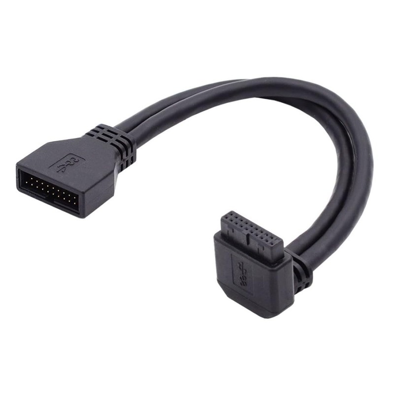 USB 3.0 Front Panel Header 19/20Pin Male to Female 90 Degree UP Angled Mainbo…