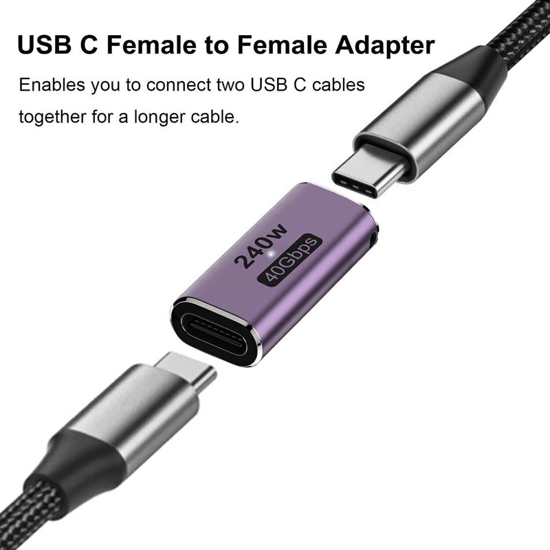 Universal USB 4 Type C Female To Female Adapter Connector Coupler 240W 40Gbps 8K gallery
