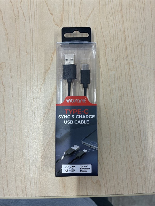 Vibrant Type-C Sync & Charge USB Cable. Lot Of 6