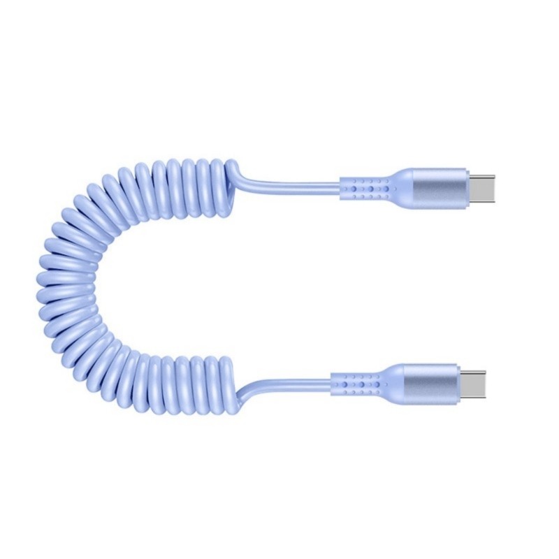 Double End Type C Data Wire Line USB Type C Spring Coiled Power Cable 6A Current gallery