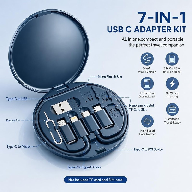USB C Adapter Kit Multi Charging Cable Case Phone Holder gallery
