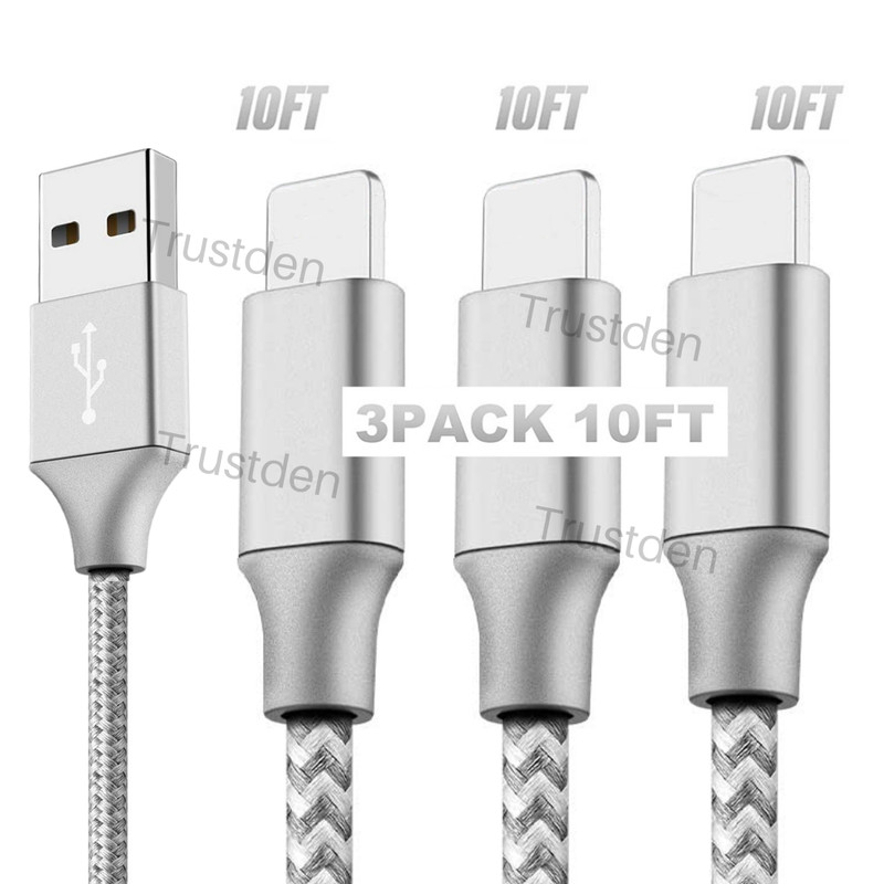 10FT Power Adapter Cord For iPhone 13 12 11 XS X XR 8 7 6 SE Fast Charger Cable