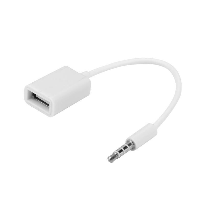 3.5mm Male Audio AUX Jack to USB 2.0 Type A Female OTG Converter Adapter Cable ~ gallery