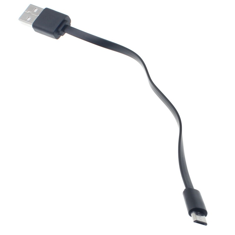 SHORT MICRO USB CABLE FAST CHARGE POWER CORD SYNC WIRE FLAT BLACK For CELL PHONE