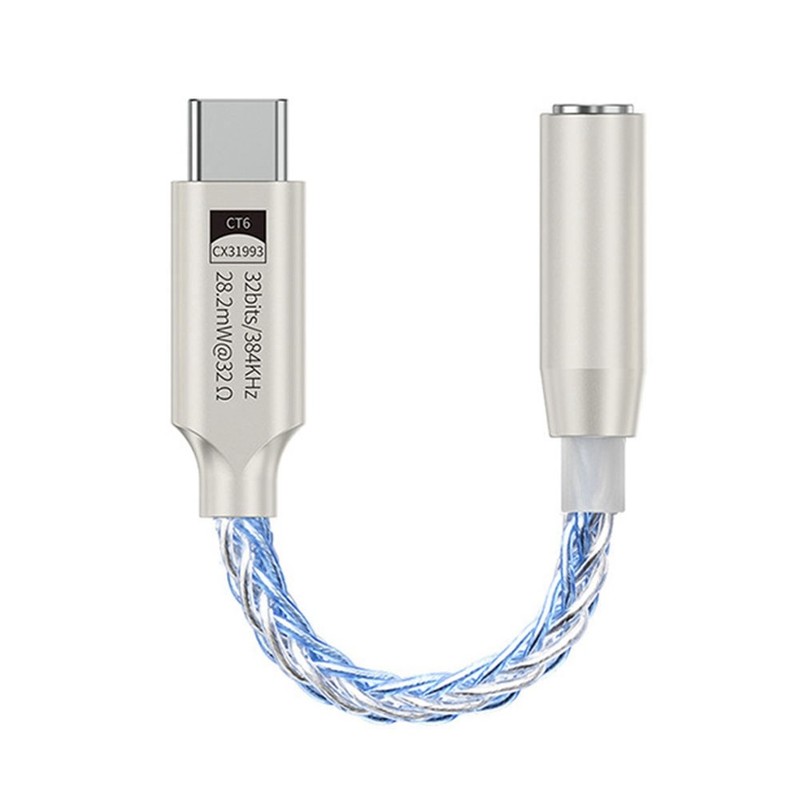 32Bit 384KHz HiFi USB Type C A 3.5mm High Resolution Audio Adapter6613