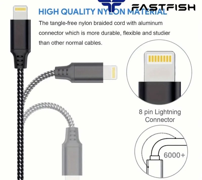 USB Cable Charger for iPhone X XR 11 12 13 14-New-10 Ft (Cable Only) gallery
