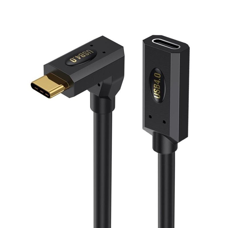 2ft 40Gbps USB 4.0 Type C Extension Cable Straight Female to Angled Male gallery