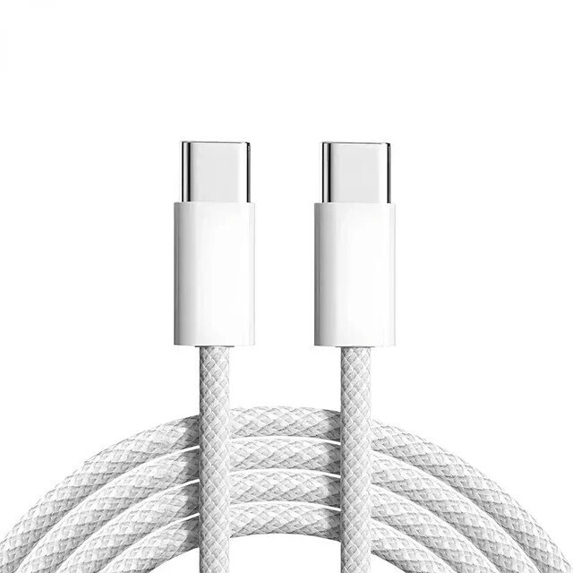1PC New Braided C-TYPE-C (WHITE) Charging Data SYNC Charger Cable Cord