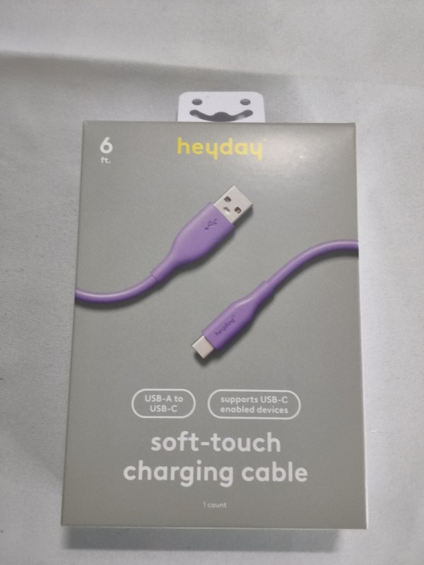 New Heyday 6ft USB-A to USB-C Cable Soft Touch-Purple. A11 gallery