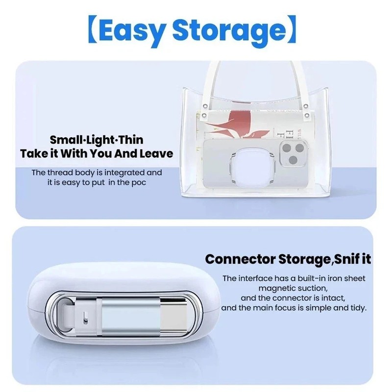 Share 100W USB-C to USB-C Retractable Charger Cable Fast Charge Data Wire gallery