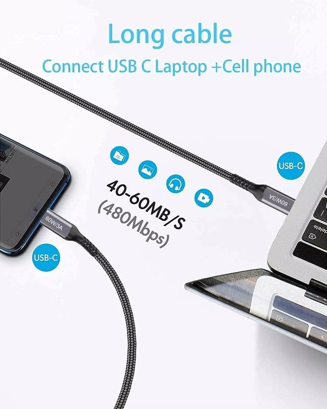 USB-C to USB-C Cable (15FT 2PACK 60W) Long CableFast Charging Cord for iPhone... gallery