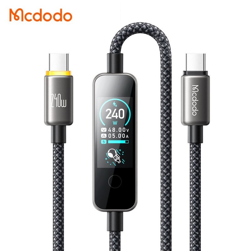 Mcdodo 240W USB-C To USB-C Cable AI Real-Time Power Monitor PD Smart TFT Display