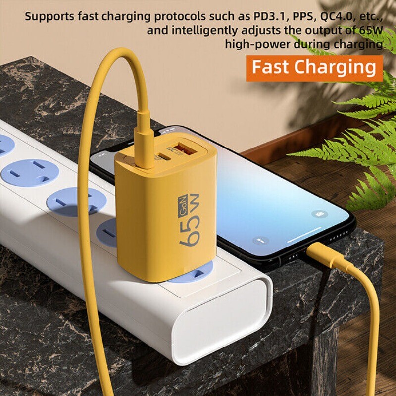 65W Fast Charging USB Type C Wall Charger For Samsung iPhone Google Motorola gallery
