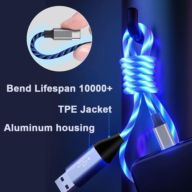 USB Type C Cable, LED Light up USB A to Type C Charger Cord Compatible with S... gallery
