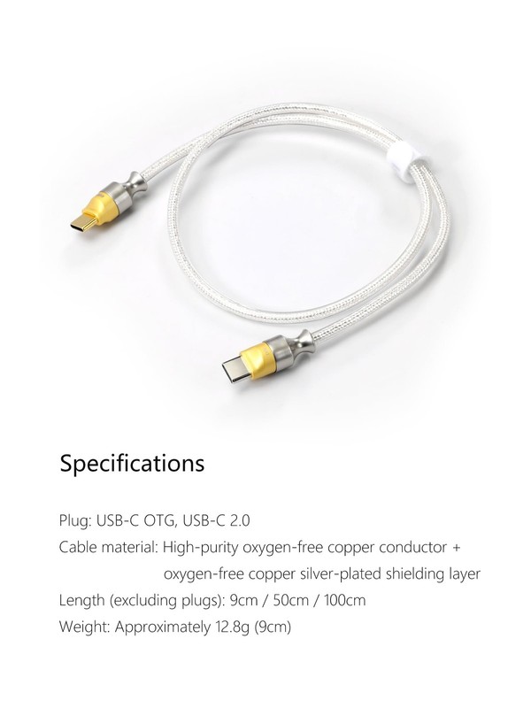 ddHiFi TC05 M2 USB-C 2.0 to USB-C OTG 9 cm Decoding Data Cable, Reversed Usag... gallery