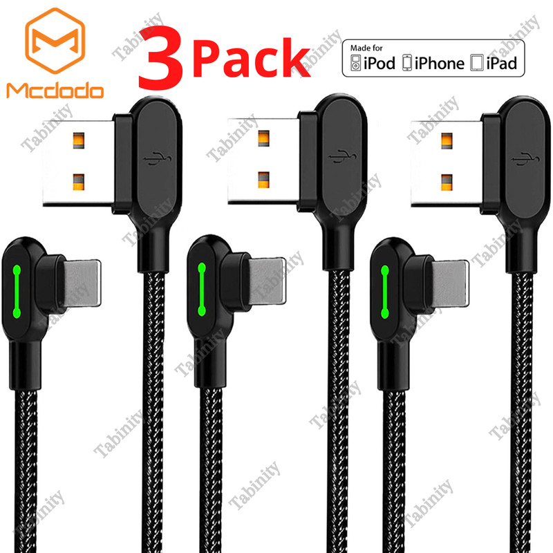 For iPhone 14 13 12 11 XR 8 7 6 90 Degree Elbow USB Cable Charger Charging Cord