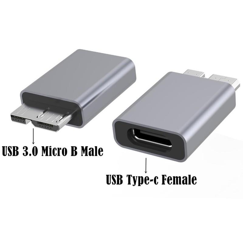 Mini USB-C 2.0 To Micro B USB 3.0 Port Adapter Data Plug Hard Drive Connecter gallery