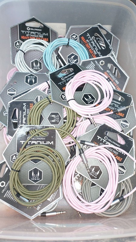 Celltronix Titanium 6 ft Tangle Free Heavy Duty AUX Cables Lot of 12 Brand New