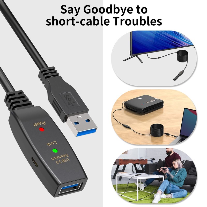 75ft Active USB 3.0 Extension Cable with Signal Booster, USB A Male to Female... gallery