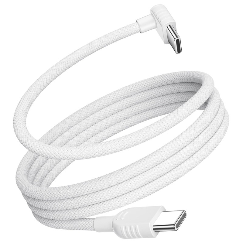 60W USB Cable Right Angle, 3FT PD Fast Charging Cord Braided Data Cable for i...