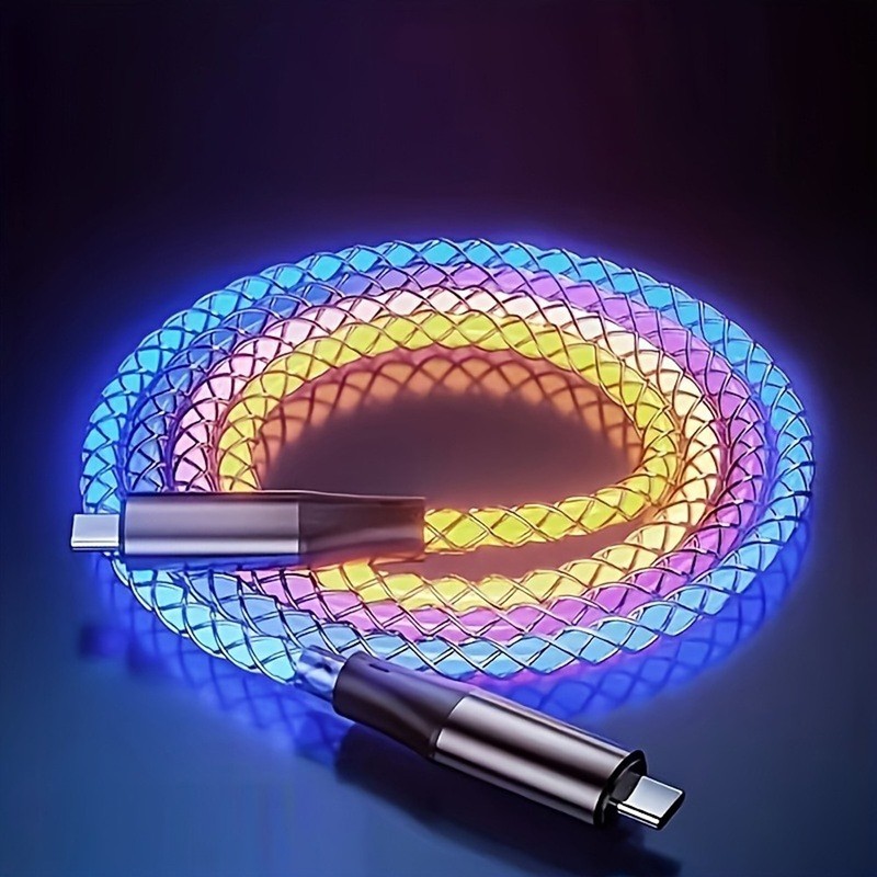 3x Ultra Fast Type-C Fast Charging Cable with RGB High Quality Illuminated Cable gallery