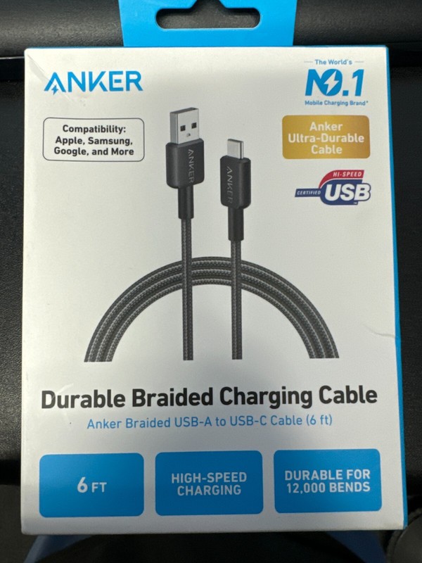 ANKER Braided Charging Cable USB Type C 6ft High Speed Apple Samsung Google