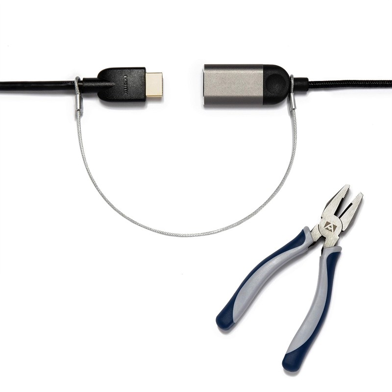 5-Pack Silver Heavy Duty Cable Lock Stainless Cable Tether Kit for Computers