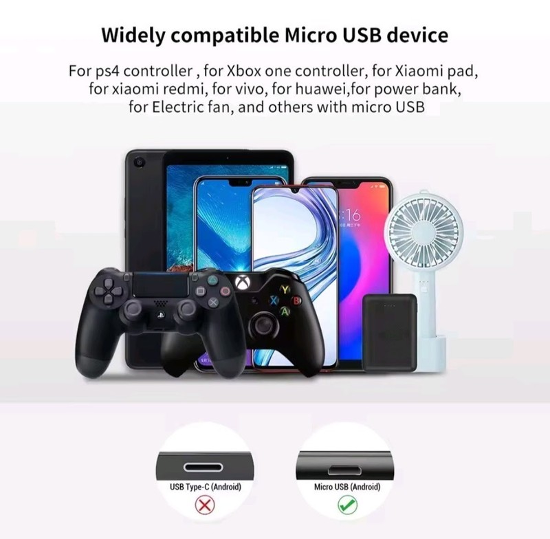 10 Pack Fast Charge Micro USB to USB-A Cable Charging Charger Cord Value Bulk gallery