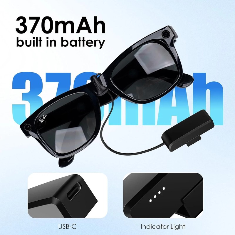 Battery Charger for Ray-Ban Meta Gen 2, Ray-Ban Meta (2023) Wayfarer/Skyler/Head gallery