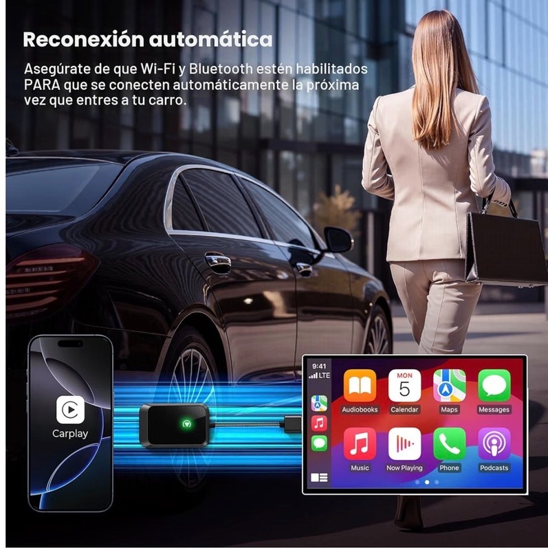 Lincisoon Wireless CarPlay Adapter for iPhone USB-C Plug & Play iOS 10+ gallery