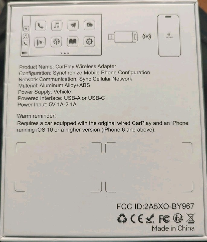 Wireless CarPlay Adapter for iPhone, Convert Wired to Wireless Apple CarPlay,,, gallery