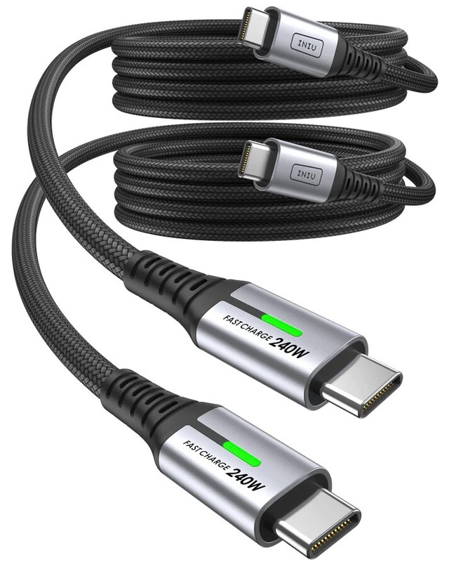 INIU USB C Cable DI-D7CC 2-Pack Fast Charging C to C Cable 240W (6.6ft)
