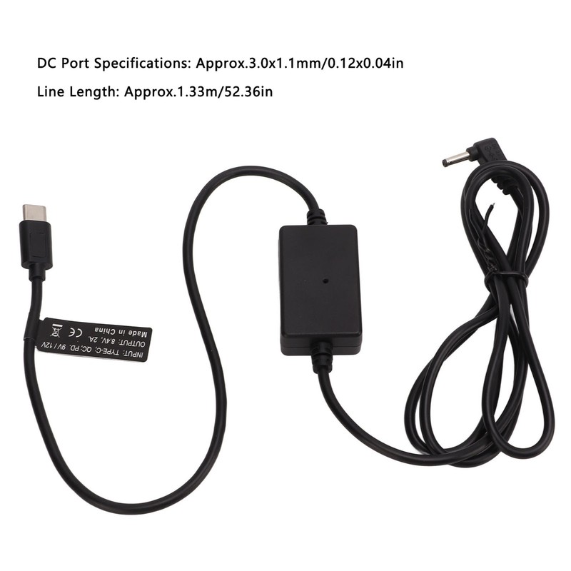USB C To DC Power Cable Plastic Adjustable USB Wire For Monitor Digital Camera gallery