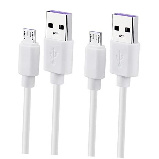 USB to Micro USB Cable 3ft Charging Cord White 2-Pack gallery