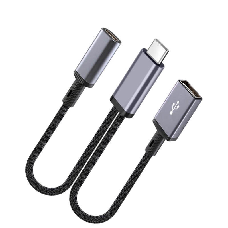 Right Angle/Straight USB C Cable 66W Fast Charging Double Port Output 20cm Long gallery