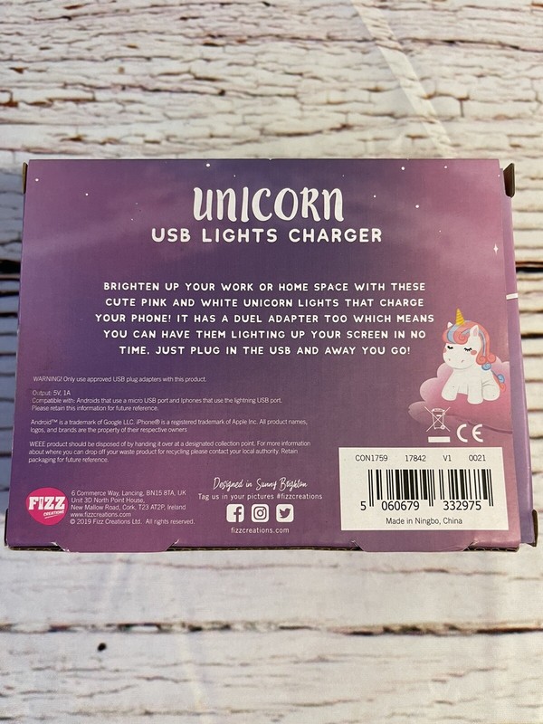 Light Up Unicorn USB Light Charger NEW Great Gift Stocking Stuffer gallery