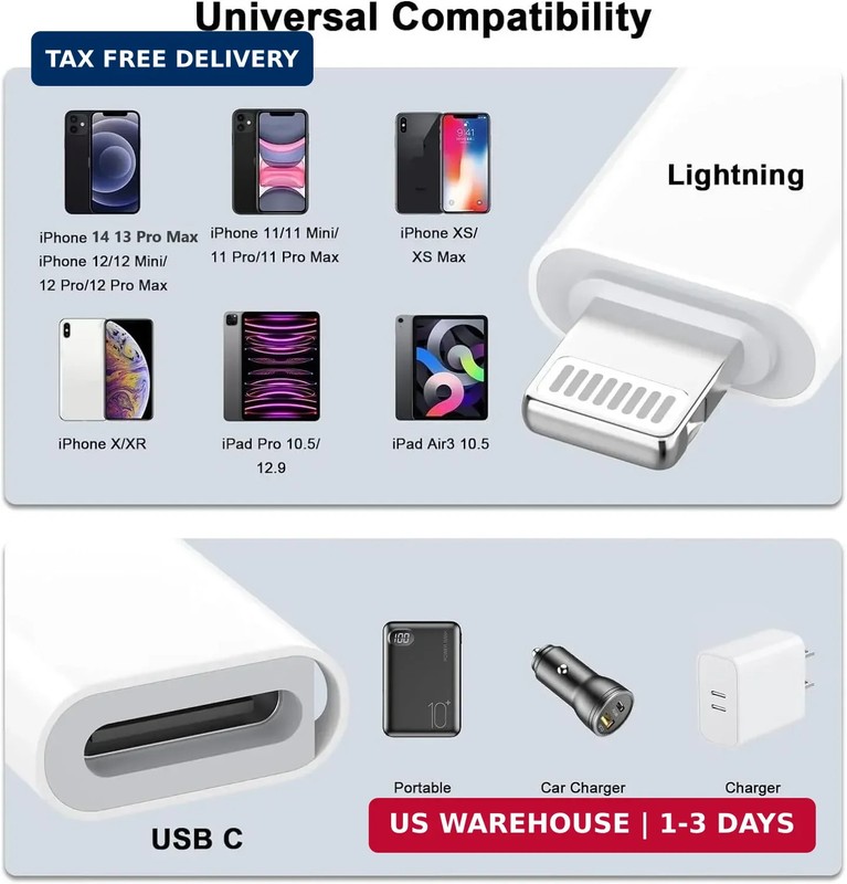 2Pack Lightning Male to USB C Female Charging Adapter,[MFi Certified] Type C Cha gallery