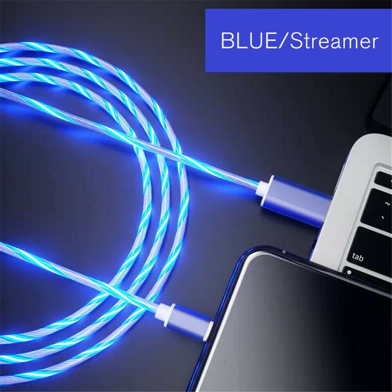 LED Light Fast Charging Cable Cord For Samsung Type C USB Charger For Apple 14