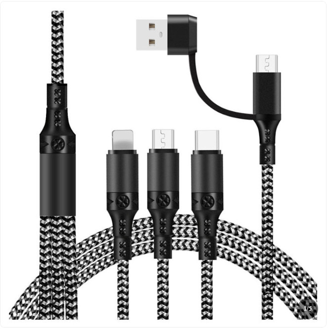 All in One 5 in 1 Charging Cable Travel Fast Charger USB Type C Kit
