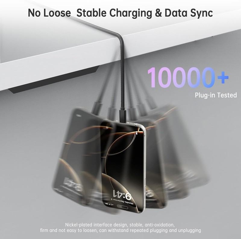 Type C USB A Cable 3FT 10Gbps Data Sync Fast Charging Compatible with iPhone gallery