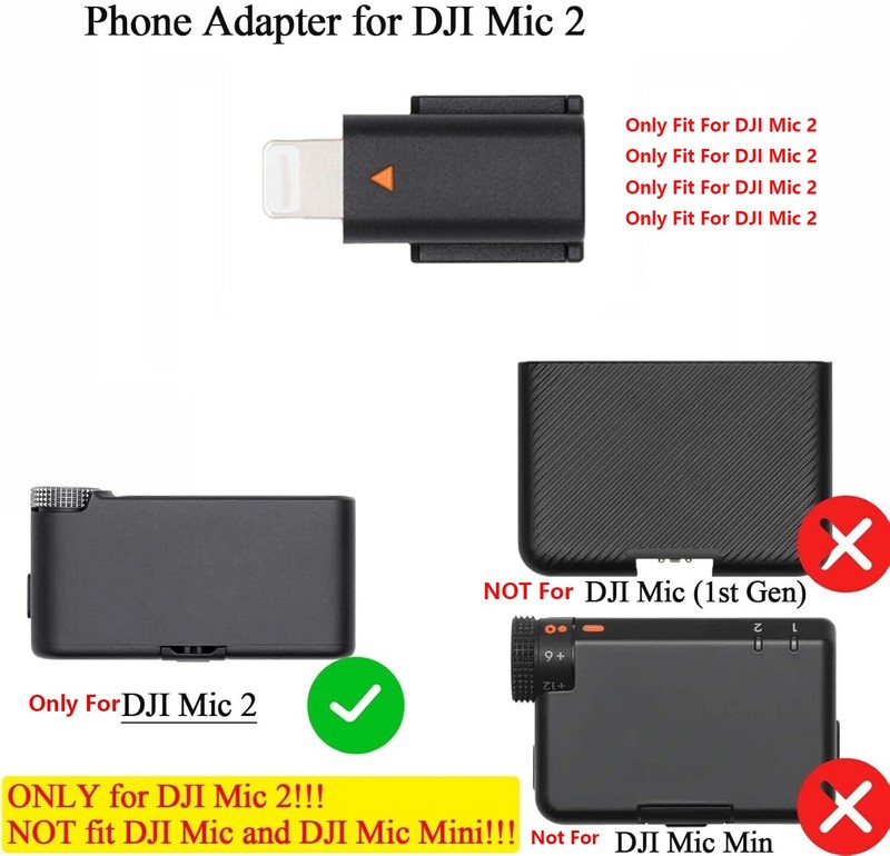 Original DJI Mic 2 Mobile Phone Adapter For iPhone 14/13/12/11/XS MAX/XR 8 7 6 gallery